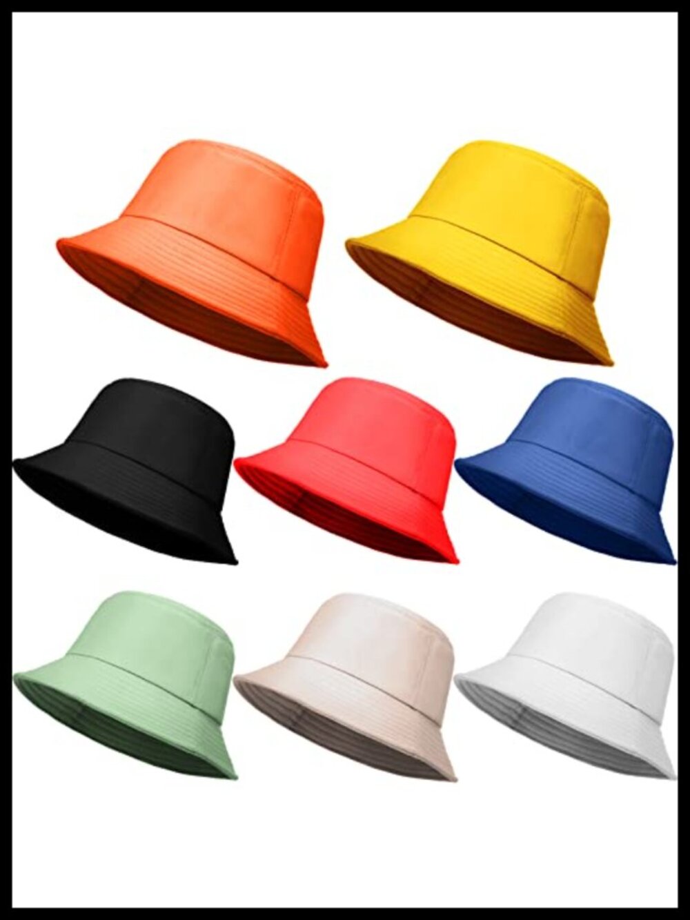 8 Pack Cotton Bucket Hats for Women & Men Sun Protection Packable Hats